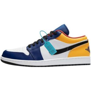 Pure original AJ1 low top lightning hook Paris cigarette ash North Carolina blue black toe casual men's and women's sports shoes
